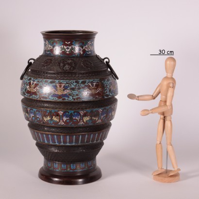 Cloisonné Vase Bronze - Japan XIX-XX Jhd