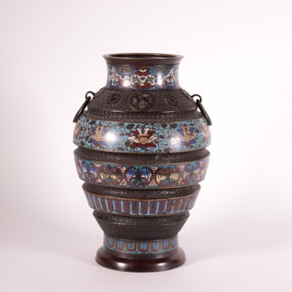 Cloisonné Vase Branze Enamel Japan 19th-20th Century