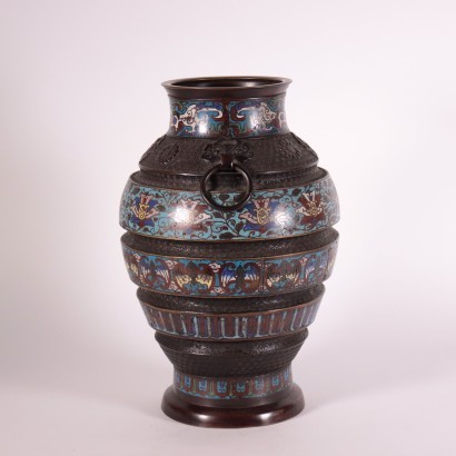 Cloisonné Vase Branze Enamel Japan 19th-20th Century