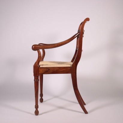 Restoration Armchair Walnut Italy 19th Century