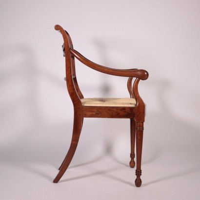 Restoration Armchair Walnut Italy 19th Century