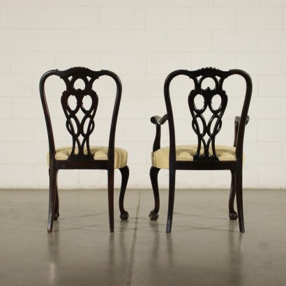 4 Revival Chairs And 2 Armchairs Walnut England 20th Century