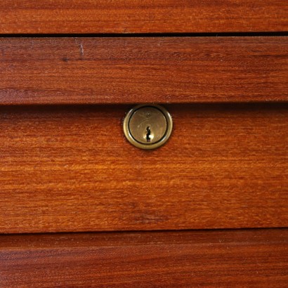 Desk Teak Veneer Glass Italy 1960s