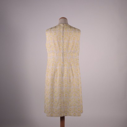 Vintage Dress With White and Yellow Embroideries 1950s-1960s