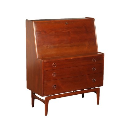 Writing Desk Teak Veneer Italy 1960s