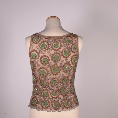 Nico Fontana Silk Top with Floral Emboideries Milan