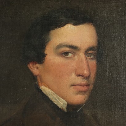 Male Portrait Oil on Canvas 19th Century