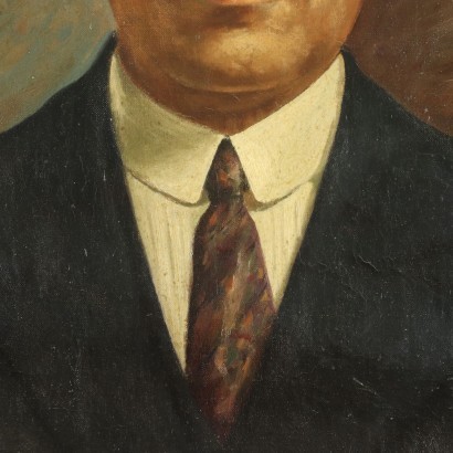 Male Portrait Oil on Canvas 20th Century