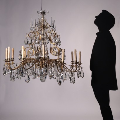 Gilded Bronze Chandelier Italy 19th Century