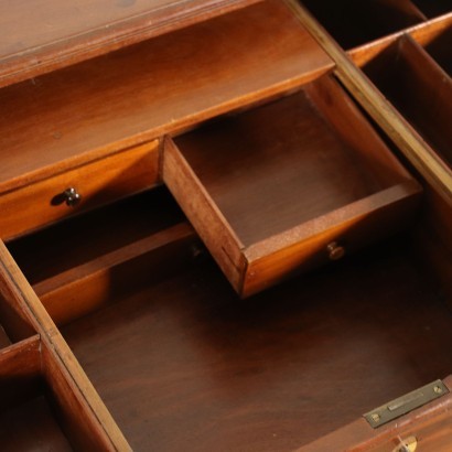 Small English Writing Desk Mahogany Sessile Oak 20th Century