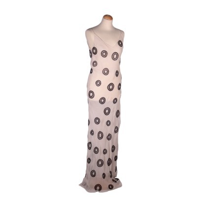 Nico Fontana White Silk Dress With Dots