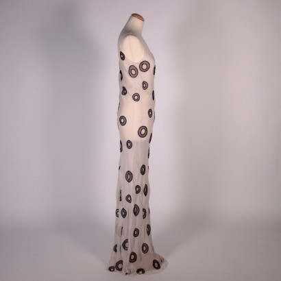 Nico Fontana White Silk Dress With Dots