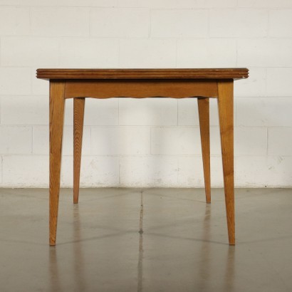 Table Back-Treated Glass Sessile Oak Italy 1940s