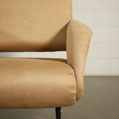 Pair Of Armchairs Foam Leatherette Italy 1950s 1960s