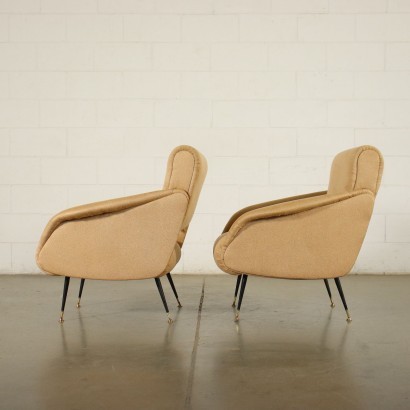 Paire de Fauteuils Cuir Synthétique Italie Années 1950-1960