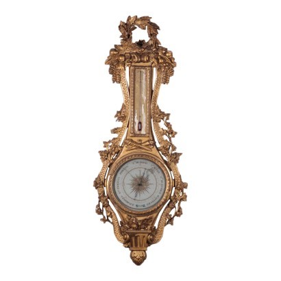 Wooden Barometer Italy 18th Century Fiorone Manufacture