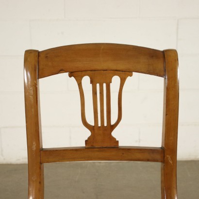 Group Of 4 Restoration Chairs Walnut Italy 19th Century