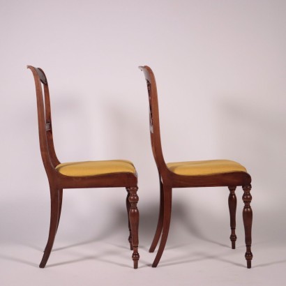 antiguo, silla, sillas antiguas, silla antigua, silla italiana antigua, silla antigua, silla neoclásica, silla del siglo XIX, par de sillas Louis Philippe