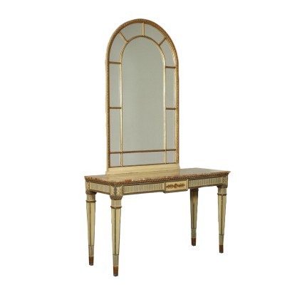 Revival Console With Mirror Italy 20th Century