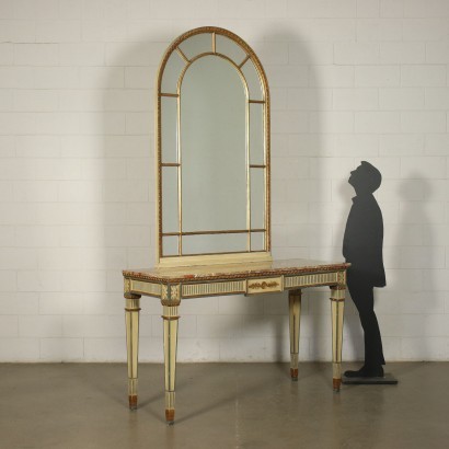 Revival Console With Mirror Italy 20th Century