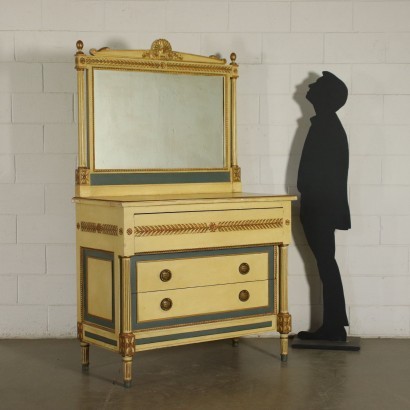Revival Chest Of Drawers With Mirror Italy 20th Century