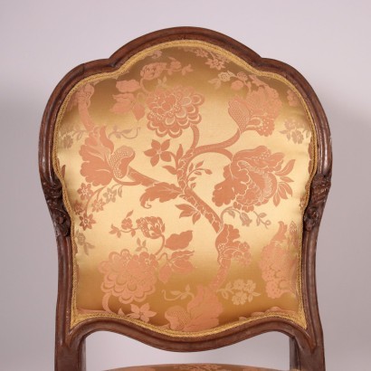 Barocchetto Lombard Chair Walnut Padded Italy 20th Century