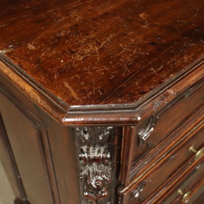 Chest Of Drawers Baroque Walnut Poplar Lombardy Italy Early 1700