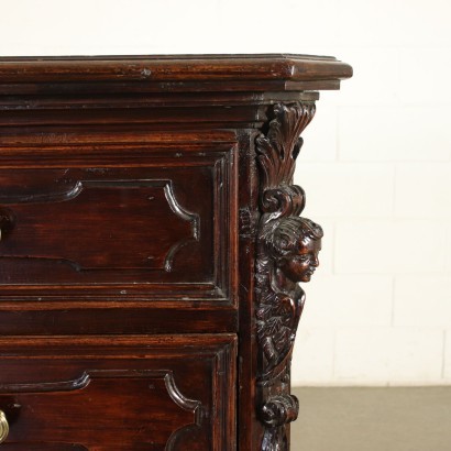 Commode Baroque Lombarde, Noyer, Peuplier, Italie, XVIII S.