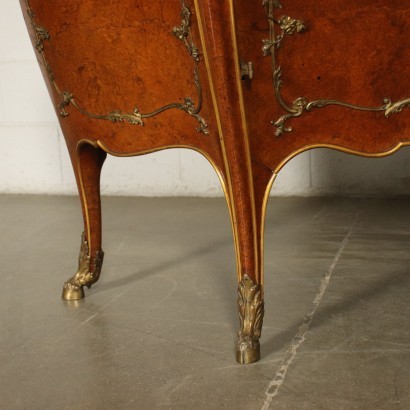 Commode avec Miroir Style Rococo, Chêne, Marbre, Bronze, Italie, XX S
