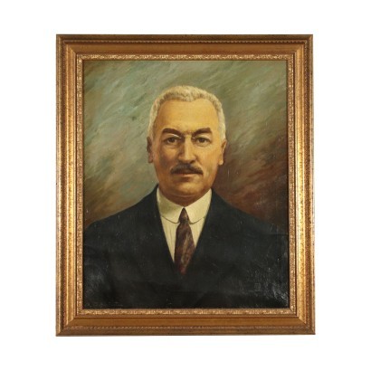 Male Portrait Oil on Canvas 20th Century