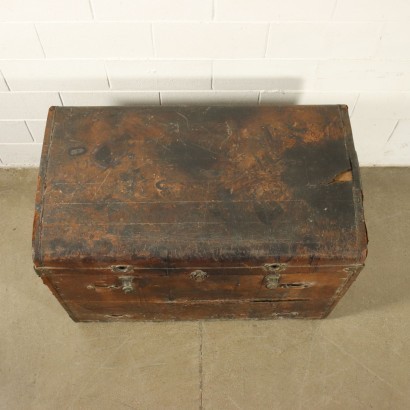 Vintage Au Depart Leather Trunk Paris 1910s-1920s