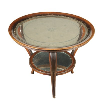 Table Basse Hêtre Miroir - Italie Années 1940-1950