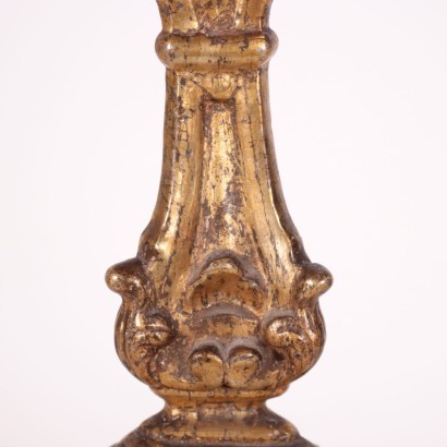 Pair of Baroque Torch Holders Wood Italy 17th-18th Century