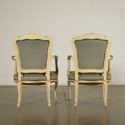 Pair Of Barocchetto Revival Armchairs Italy 20th Century