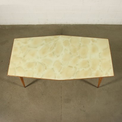 Table Beech Back-Treated Glass Italy 1950s Italian Production