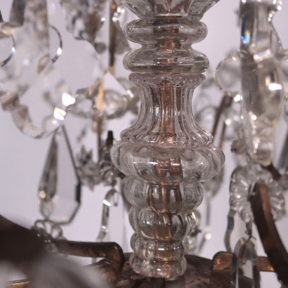 Chandelier Metal Glass Italy 19th Century