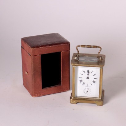 Travel Clock With Case Gilded Bronce 19th Century