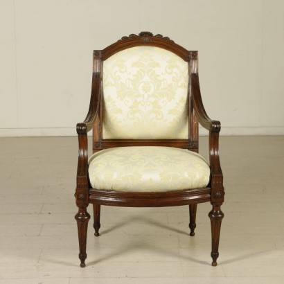 Group of 6 Louis XVI Armchairs Walnut Italy XVIII Century