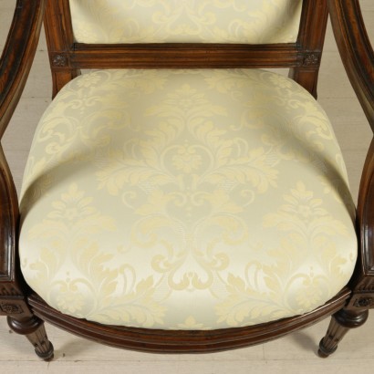 Groupe de 6 Fauteuils Louis XIV Noyer - Italie XVIII Siècle