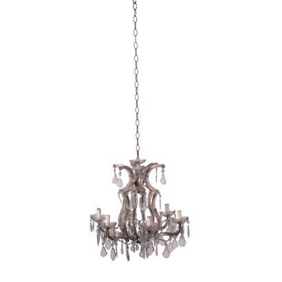 Chandelier In The Style Of Maria Theresa Glass Italy 20th Century