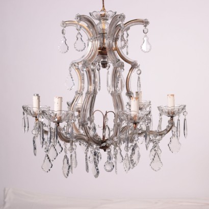 Chandelier In The Style Of Maria Theresa Glass Italy 20th Century