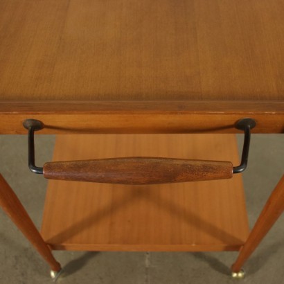 Service Trolley Reguitti Solid Beech Teak Veneer Italy 1960s