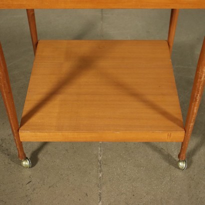 Service Trolley Reguitti Solid Beech Teak Veneer Italy 1960s