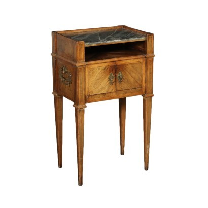 Neo-Classical Ligurian Bedside Table Marble Pine Marple Italy 18th Cen