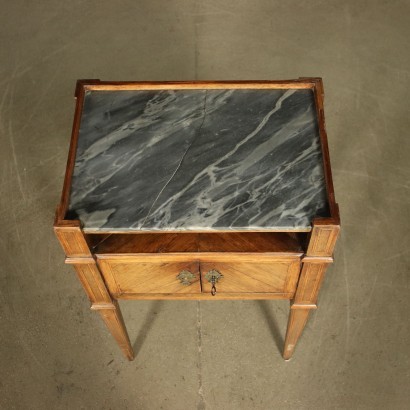 Neo-Classical Ligurian Bedside Table Marble Pine Marple Italy 18th Cen