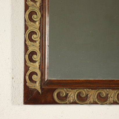 Revival Mirror Bronze Mahogany Italy 20th Century