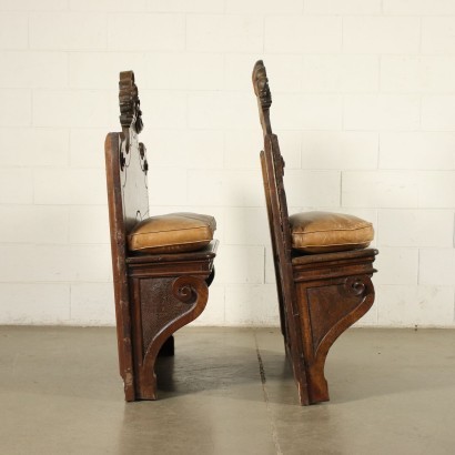 Pair of Benches Walnut Italy 18th-20th Century