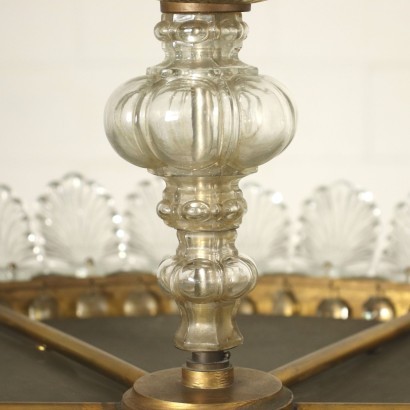 Baccarat Chandelier Empire Brass Glass Italy Early 20th Century