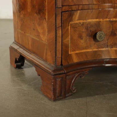 Drop-Leaf Secretaire Baroque Walnut Veneer Fir Maple Verona Italy 1700