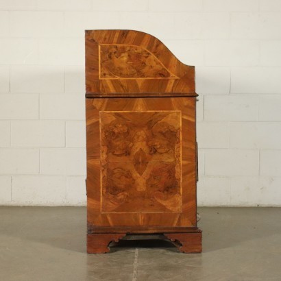 Drop-Leaf Secretaire Baroque Walnut Veneer Fir Maple Verona Italy 1700